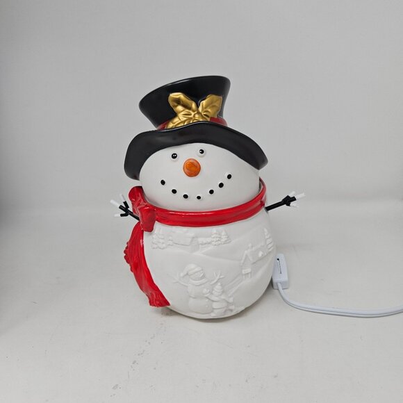 Scentsy Build A Snowman Wax Warmer Retired W/Box - Picture 2 of 6
